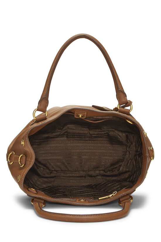 Brown Vitello Daino Convertible Handbag Medium, , large image number 5