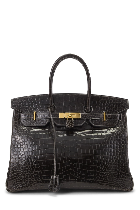 Gris Fonce Crocodile Porosus Birkin 35, , large image number 0