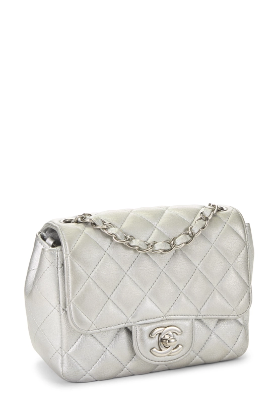 Silver Lambskin Square Flap Mini, , large image number 1