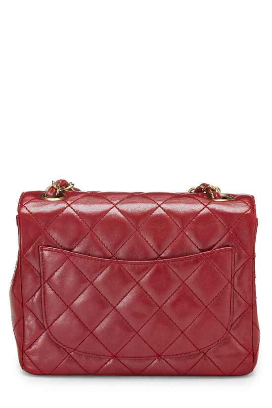 Red Quilted Lambskin Half Flap Mini, , large image number 5
