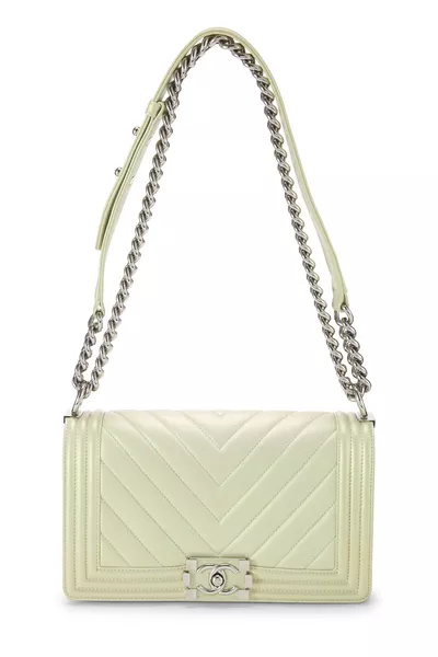 Iridescent Green Chevron Boy Bag Medium