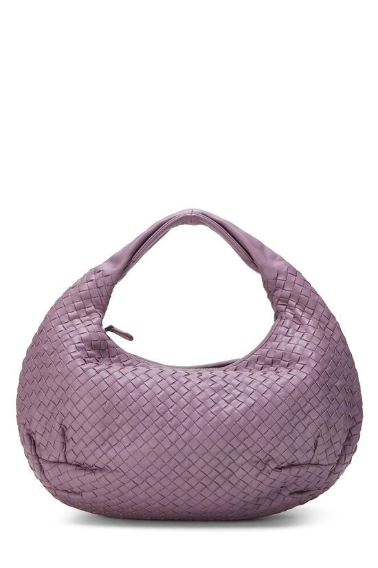 Purple Intrecciato Leather Belly Hobo Large, , large image number 0