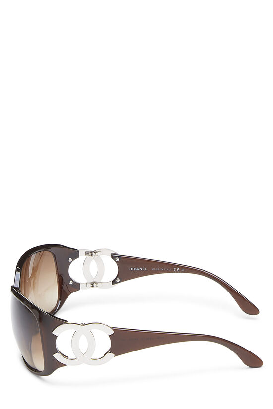 Brown Acetate 'CC' Sunglasses, , large image number 3