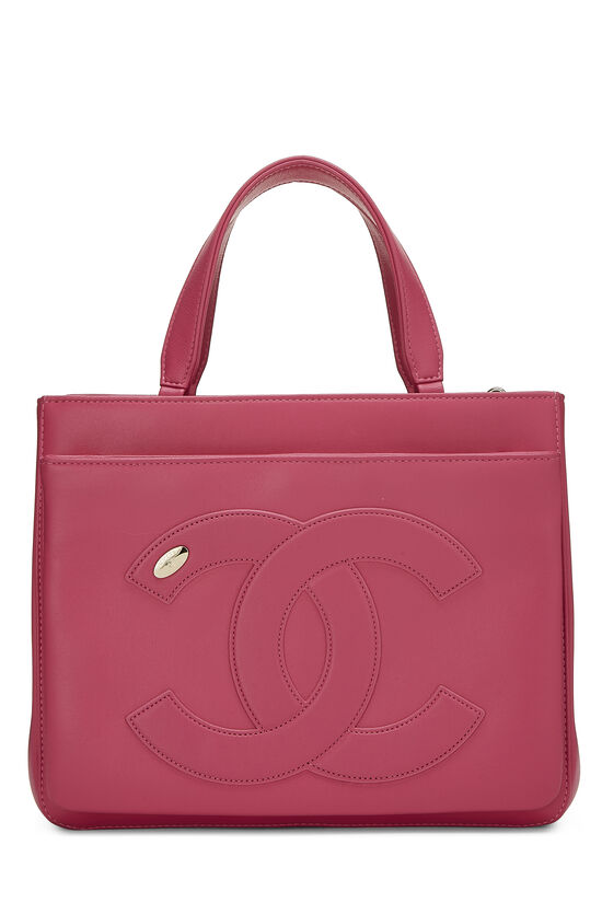 Pink Lambskin 'CC' Mania Shopping Tote Small, , large image number 1