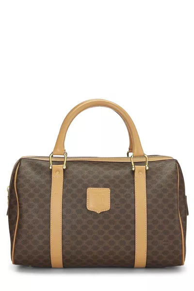 Brown Coated Canvas Macadam Handbag