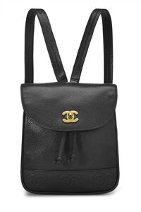 Chanel, Pre-Loved Black Caviar 3 'CC' Backpack Medium, Black