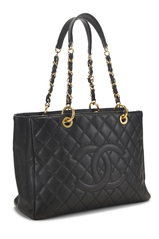 Black Quilted Caviar Grand Shopping Tote (GST), , large image number 1