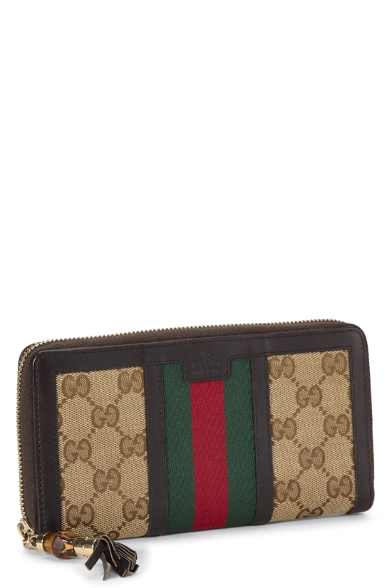 Brown Original GG Canvas Rania Zip Around Wallet, , large image number 1