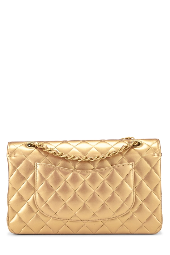 Iridescent Gold Quilted Calfskin Classic Double Flap Medium, , large image number 3