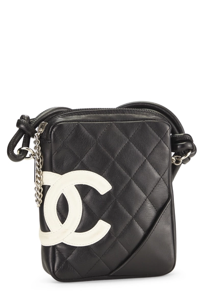 Black Quilted Calfskin Cambon Shoulder Bag Mini, , large