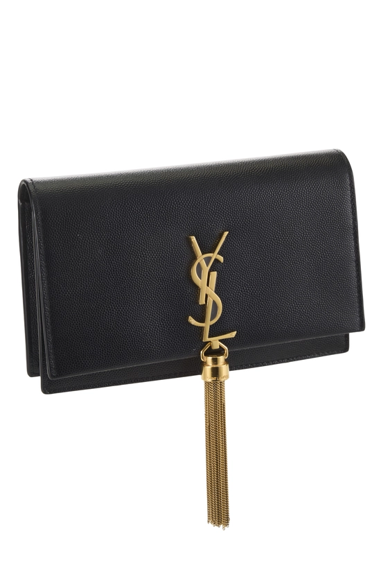 Black Grainy Kate Tassel Wallet On Chain (WOC), , large image number 1