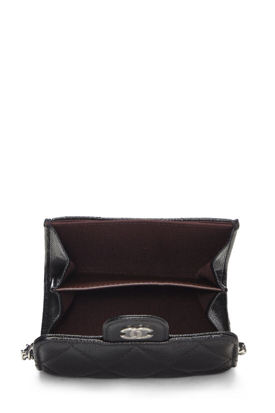 Chanel Matelasse Classic Pouch Phone & Card Case Black AP0225 Caviar Leather