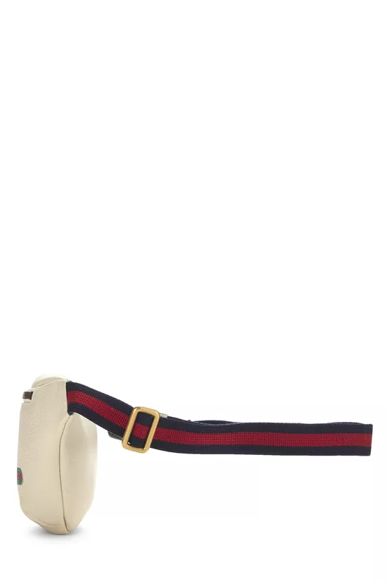 White Leather Logo Printed Belt Bag Small, , large image number 2