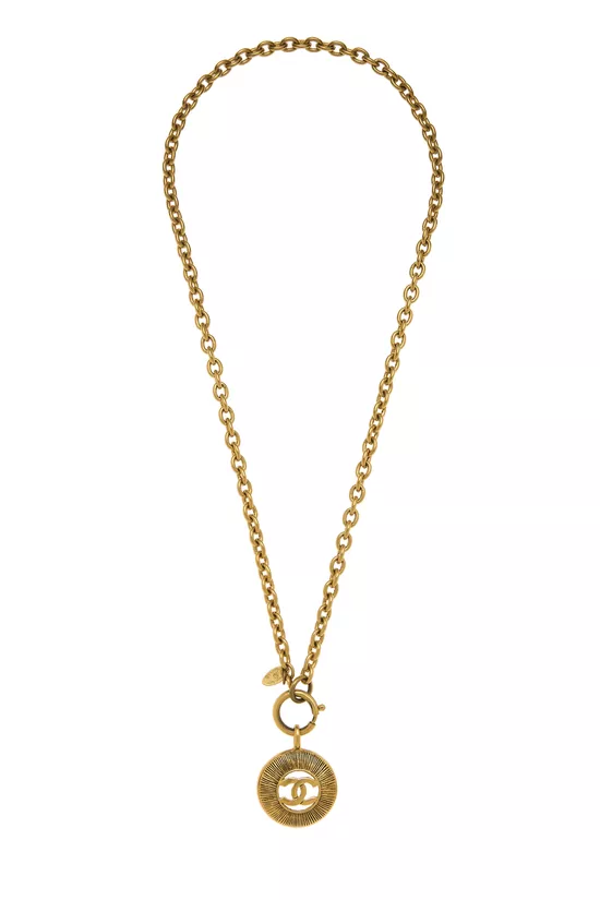 Gold 'CC' Sunburst Necklace, , large image number 0