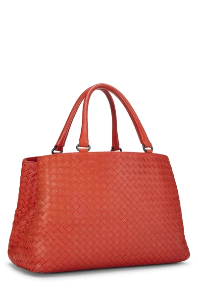 Red Intrecciato Milano Tote, , large