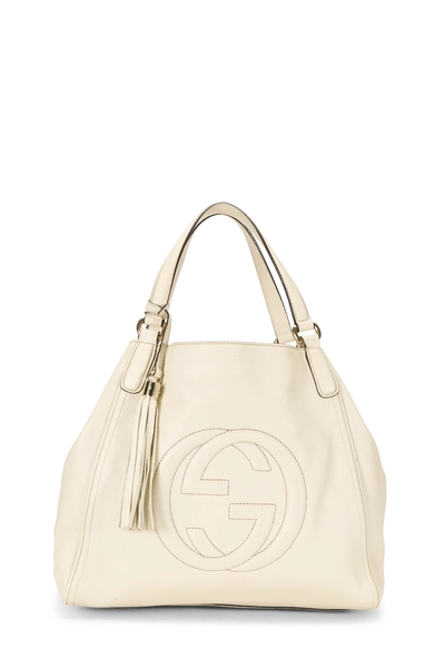 Gucci White Leather Soho Convertible Shoulder Bag