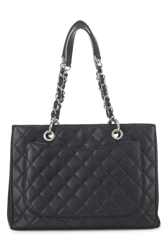 Black Quilted Caviar Grand Shopping Tote (GST), , large image number 3
