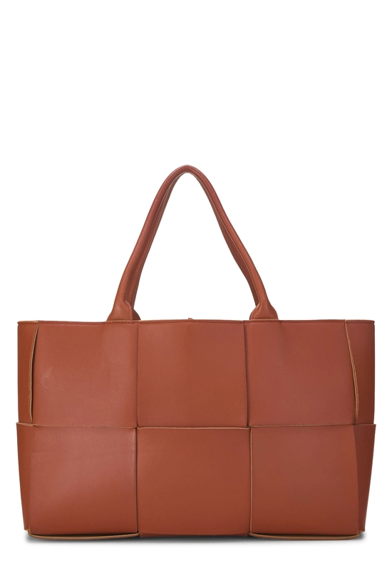 Brown Calfskin Maxi Intrecciato Arco Tote Medium, , large image number 0