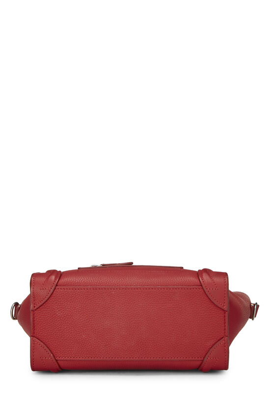 Red Drummed Calfskin Luggage Nano, , large image number 4