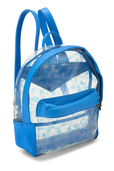 Blue Vinyl Back to School Backpack, , large
