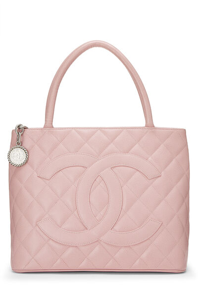 Pink Quilted Caviar Medallion Tote