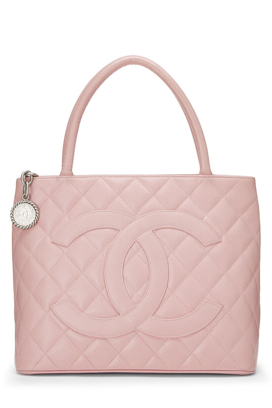 pink chanel bag tote large
