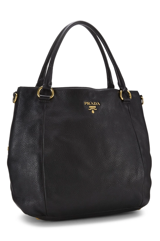 Black Vitello Daino Convertible Tote, , large image number 1
