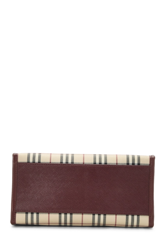 Burgundy House Check Jacquard Handbag Small, , large image number 4