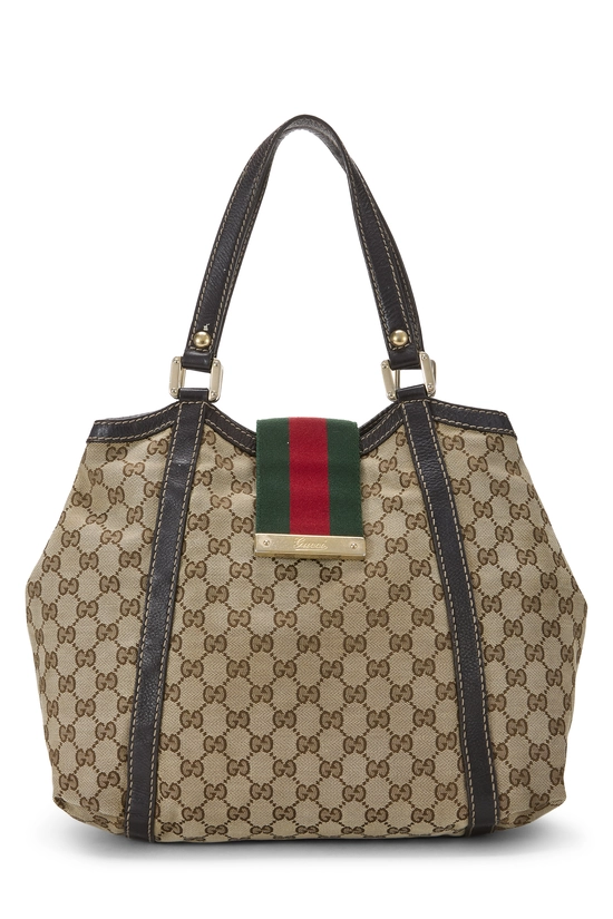 Original GG Canvas New Ladies Web Tote Large, , large image number 0