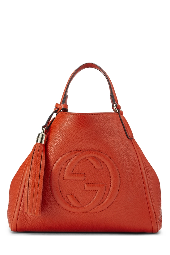 Orange Leather Soho Convertible Shoulder Bag, , large image number 0