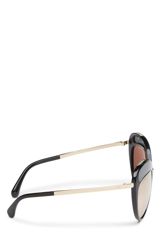 Black Acetate & Rose Gold Dual Lens Sunglasses, , large image number 3