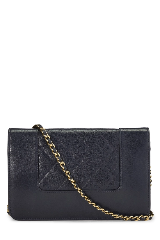 Navy Quilted Calfskin Mademoiselle Wallet On Chain (WOC), , large image number 3