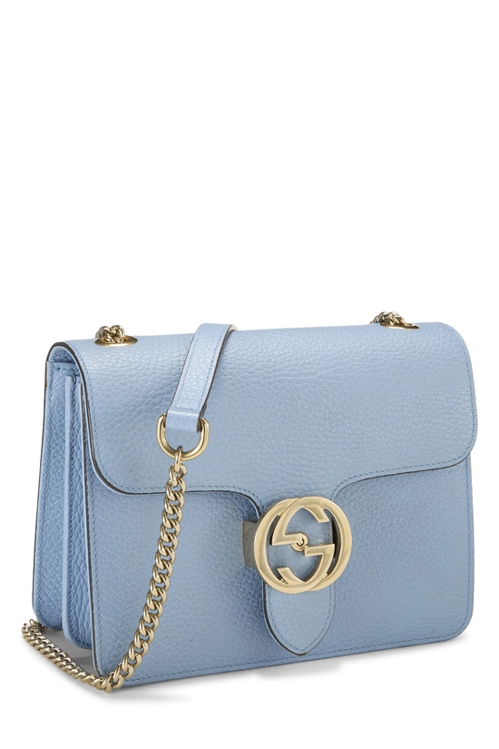 Blue Leather Interlocking Crossbody Small, , large image number 1