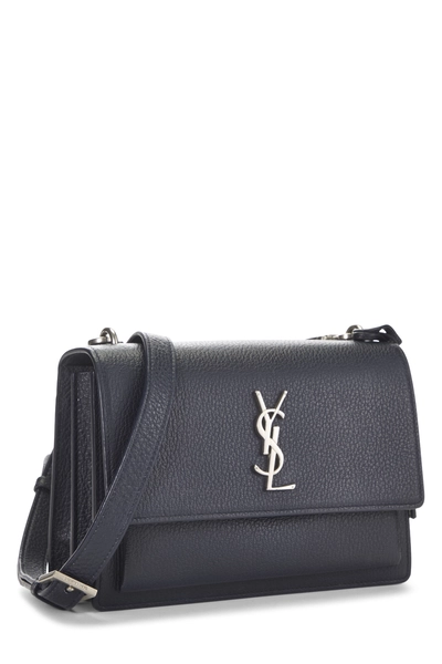 YSL Navy Calfskin Leather Sunset Medium — photo 2