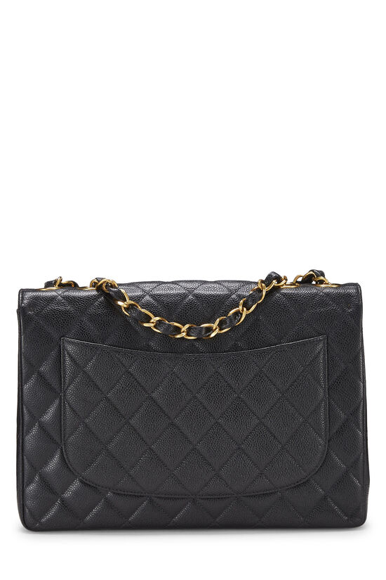 Black Quilted Caviar Half Flap Jumbo, , large image number 3