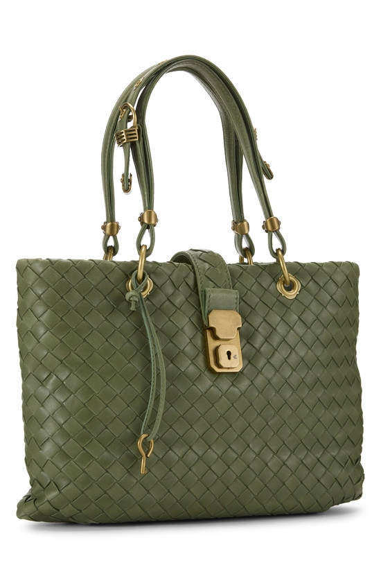 Green Intrecciato Capri Tote Small, , large image number 1