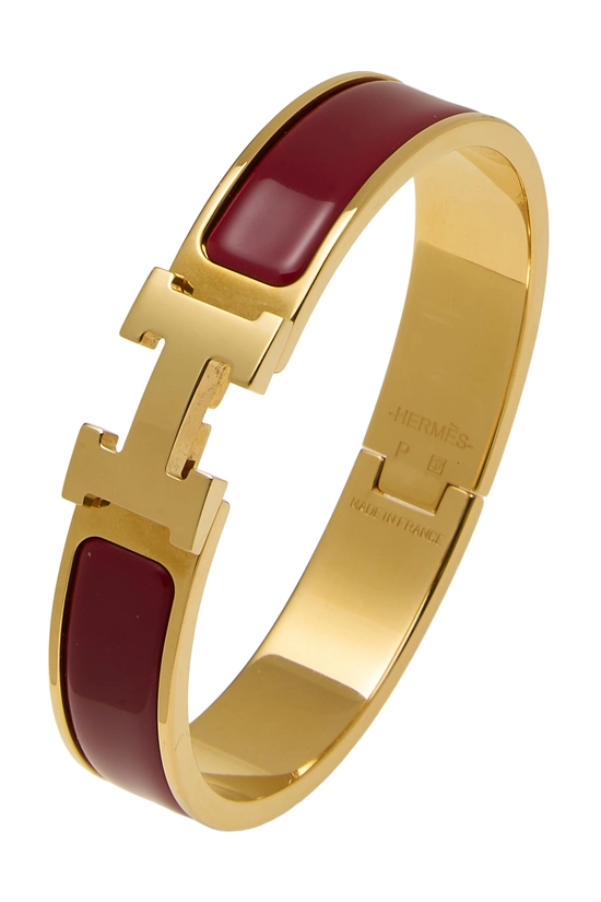 Red Enamel Clic-Clac 'H' Bracelet Narrow, , large image number 0