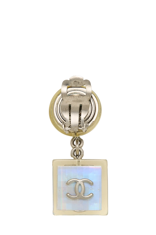 Clear Acrylic No. 5 Cube Earrings, , large image number 1