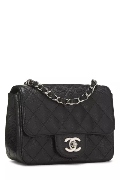 Chanel Black Quilted Caviar Square Flap Mini — photo 2