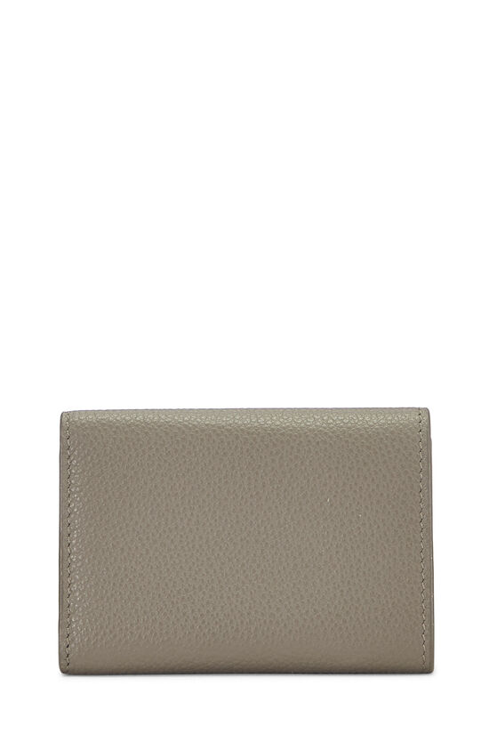 Grey Calfskin Line Flap Compact Wallet, , large image number 2
