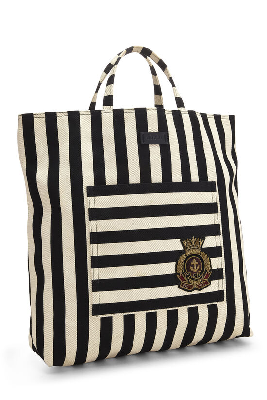 Multicolor Canvas Striped Tote, , large image number 2