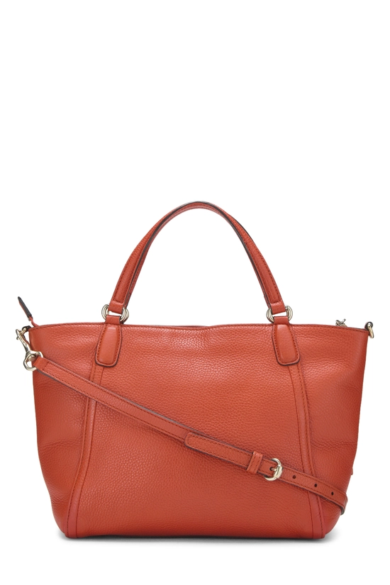 Orange Grained Leather Soho Top Handle Bag, , large image number 3