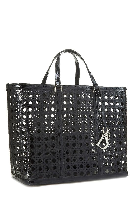 Black Patent Leather Perforated Tote, , large image number 3