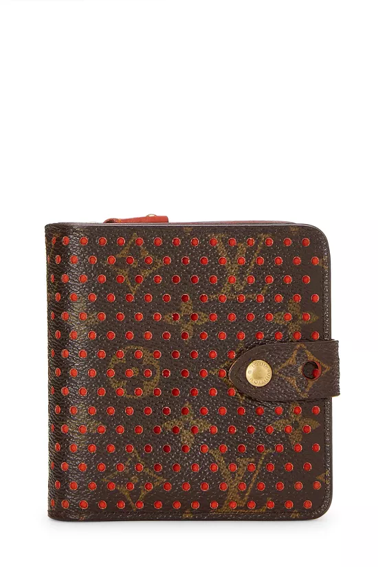 Orange Monogram Canvas Perforated Zippy Compact, , large image number 0