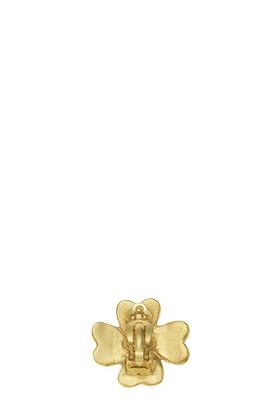 Gold 'CC' Clover Earrings Medium, , large