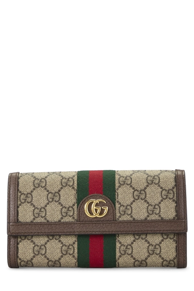 Brown GG Supreme Canvas Ophidia Continental Wallet
