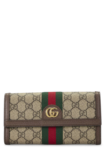 Brown GG Supreme Canvas Ophidia Continental Wallet