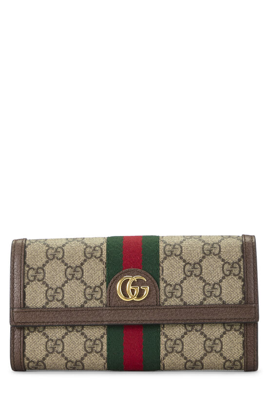Brown GG Supreme Canvas Ophidia Continental Wallet, , large image number 0