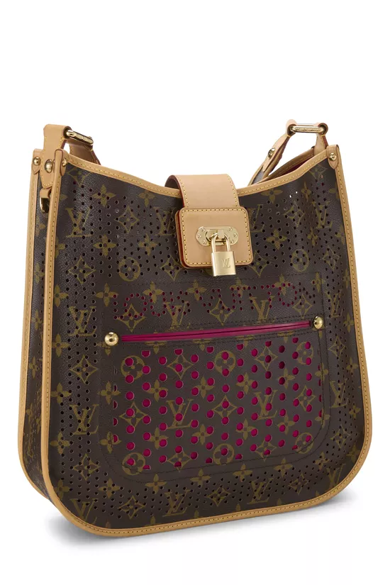 Fuchsia Monogram Perforated Musette, , large image number 1
