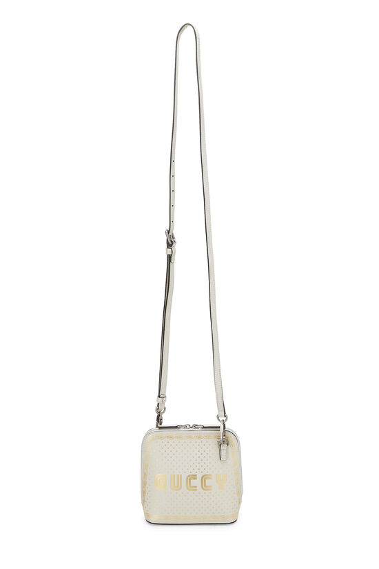 White Leather Guccy Moon & Stars Dome Crossbody Mini, , large image number 2